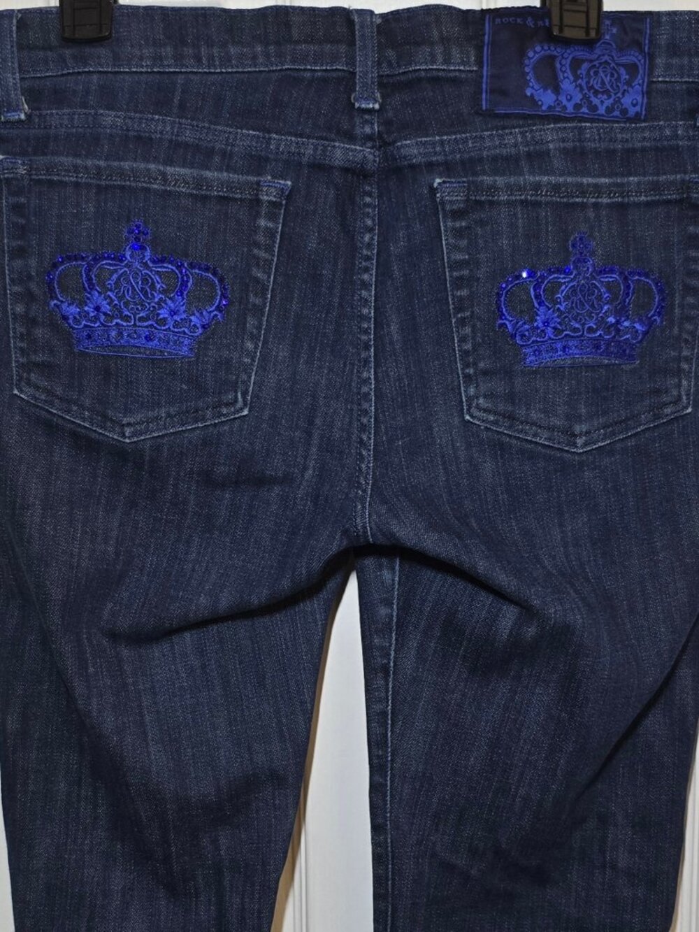 Victoria BeckHam/Rock Republic Y2K size 31 Beautiful Purple Swarovski Jeans